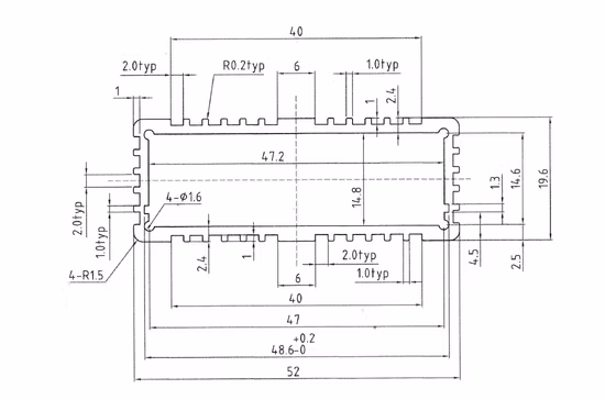 Hongfa Enclosure 19*52 mm Aluminum Extrusion Box