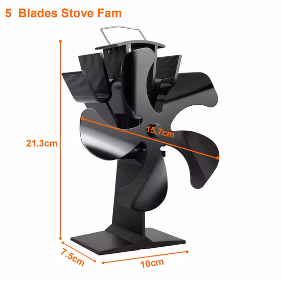 Heat Powered Wood Burning Highly Efficient Hot Air Circulation Fireplace Stove Fan